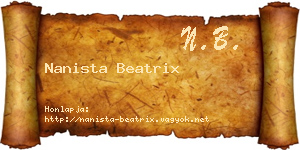 Nanista Beatrix névjegykártya